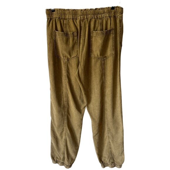 Anthropologie Rhys Utility Jogger Pant Sz Large Linen Blend Utility Moss Green - Picture 2 of 16